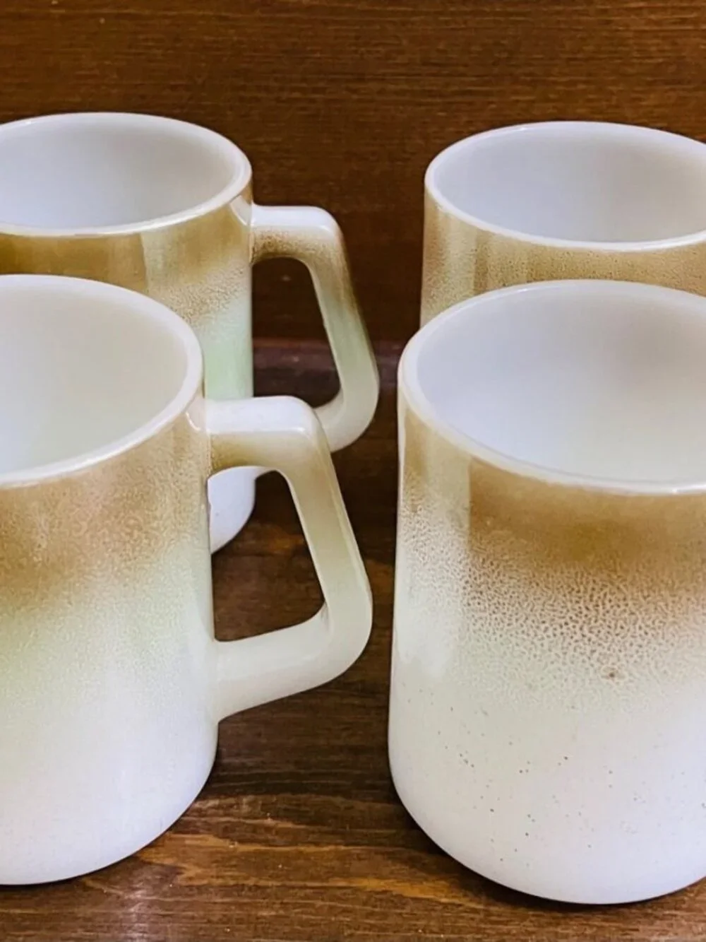 Federal Mesa Moss Ombre Milk Glass Mugs Mugs Set of 4